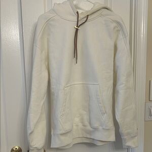 Nike  X Jacquemus collab White Unisex Sweatshirt with Brown drawstring